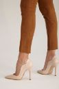 Kalp İnce Topuk 10 Cm Nude Mat Stiletto
