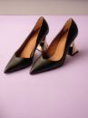 Empire Kalın Topuk 8 Cm Siyah Mat Stiletto