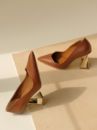 Empire Kalın Topuk 8 Cm Taba Mat Stiletto
