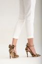 Wizard Papyon Detaylı İnce Topuk 10 Cm Leopar Stiletto