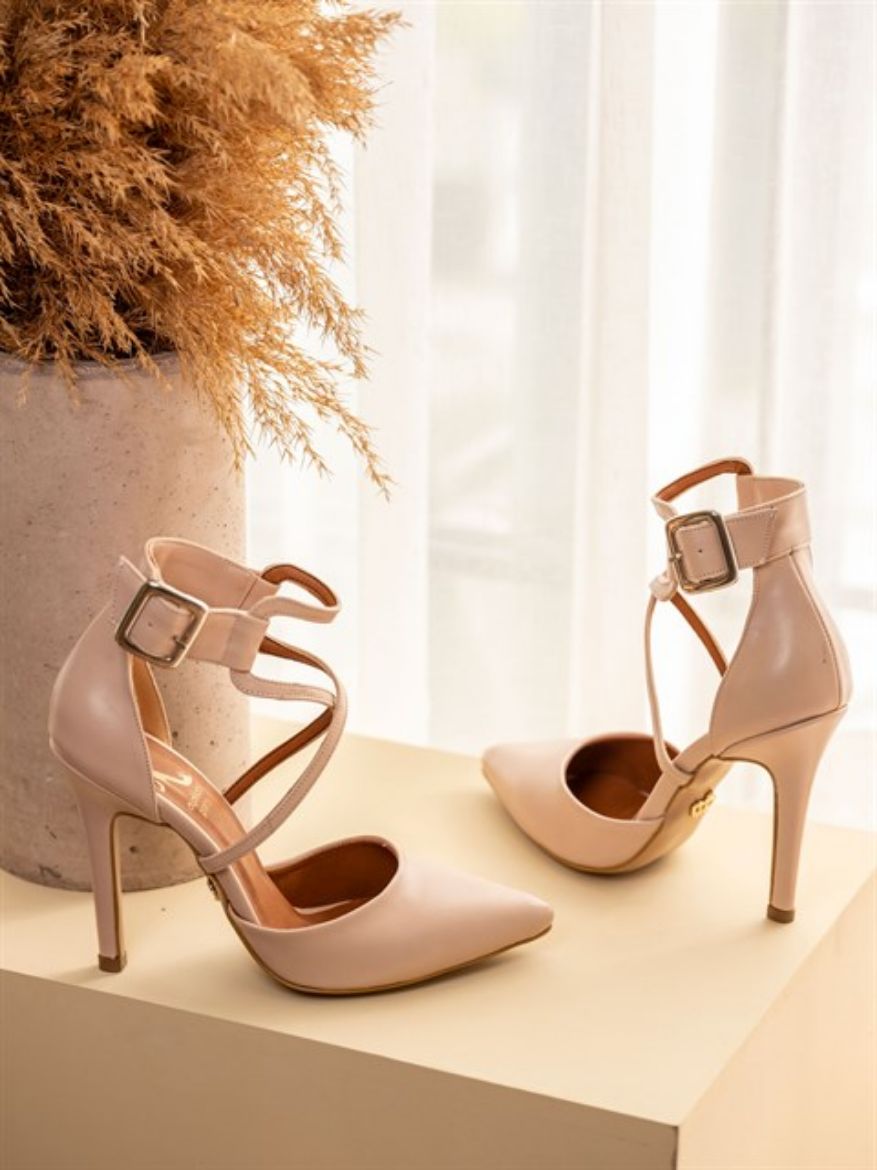Pansy İnce Topuk 10 Cm Nude Mat Stiletto resmi