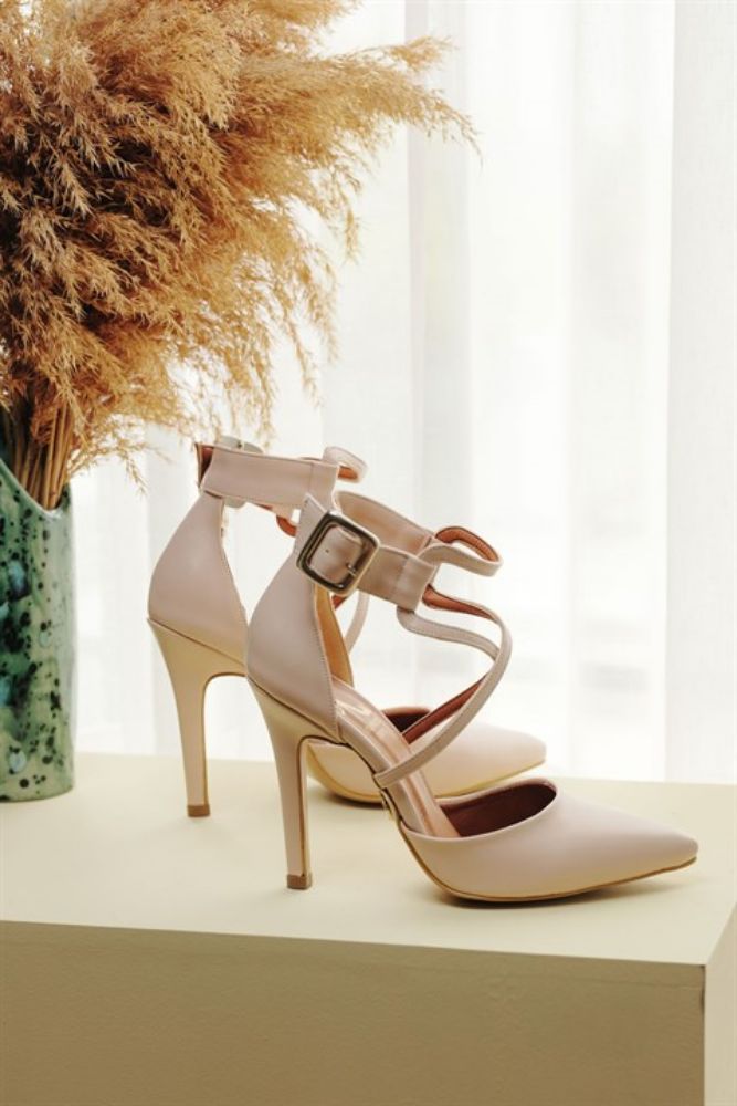 Pansy İnce Topuk 10 Cm Nude Mat Stiletto resmi