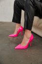 153 01 İnce Topuk 10 Cm Fuşya Rugan Stiletto