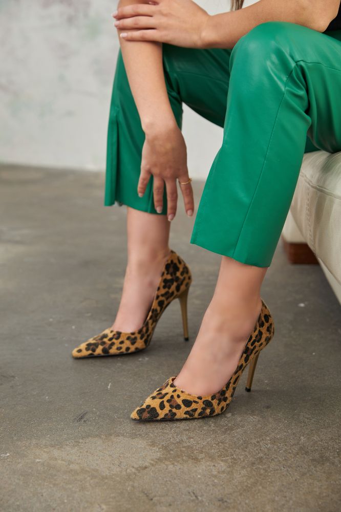 Ruck İnce Topuk 10 Cm Leopar Stiletto resmi