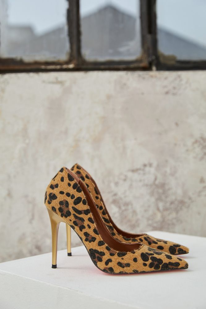 Ruck İnce Topuk 10 Cm Leopar Stiletto resmi