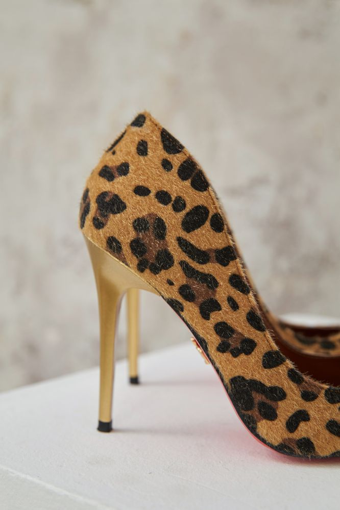 Ruck İnce Topuk 10 Cm Leopar Stiletto resmi