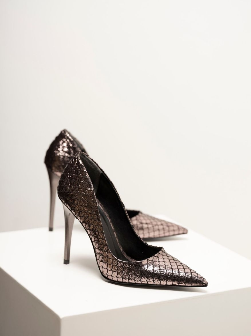 Akurra İnce Topuk 10 Cm Bronz Stiletto resmi