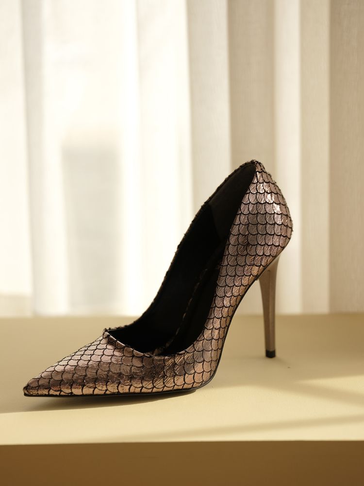 Akurra İnce Topuk 10 Cm Bronz Stiletto resmi