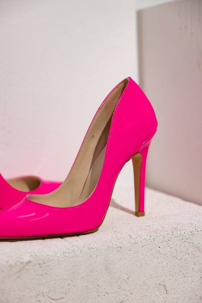 153 01 İnce Topuk 10 Cm Fuşya Rugan Stiletto resmi