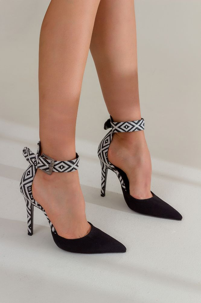 153 02 Walk İnce Topuk 10 Cm Siyah Stiletto resmi