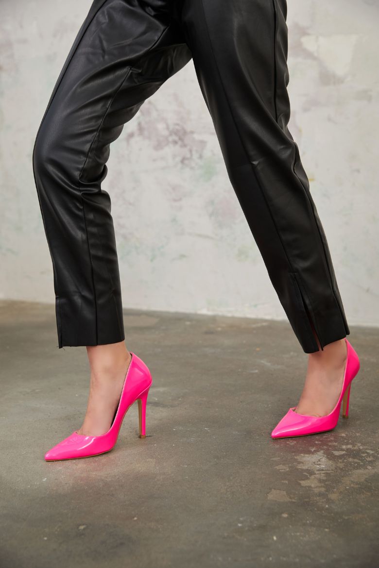 153 01 İnce Topuk 10 Cm Neon Pembe Stiletto resmi