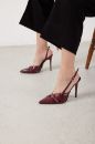 Lani Toka Detaylı İnce Topuk 10 Cm Cherry Stiletto