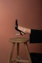 Heyday İnce Topuk 10 Cm Siyah Rugan Stiletto