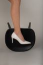 Urbane İnce Topuk 8 Cm Beyaz Rugan Stiletto