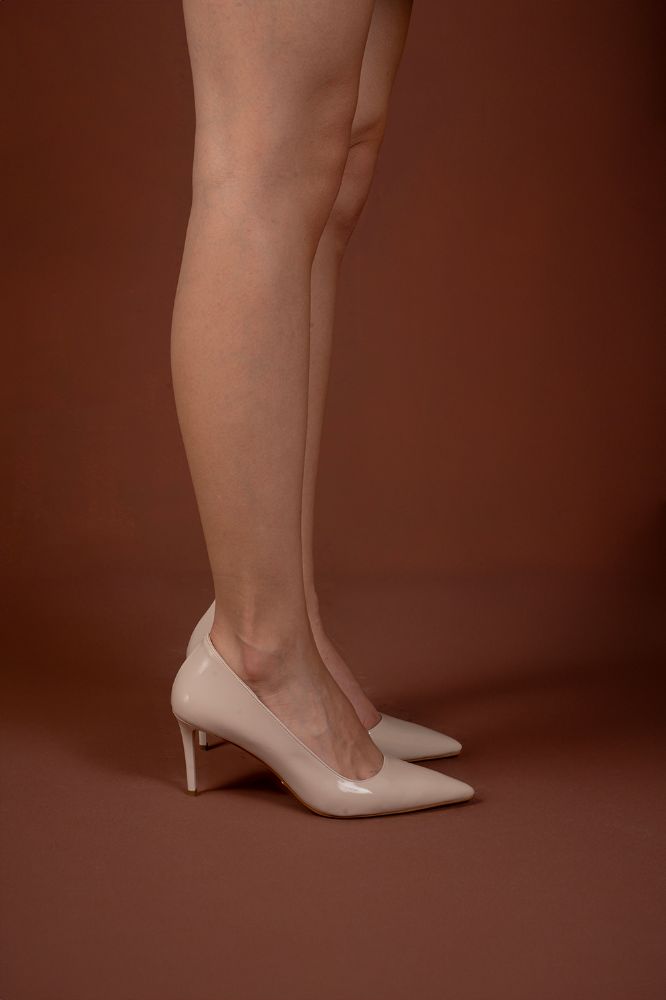 Urbane İnce Topuk 8 Cm Ten Rugan Stiletto resmi