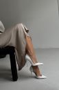 Swag İnce Topuk 10 Cm Beyaz Rugan Stiletto