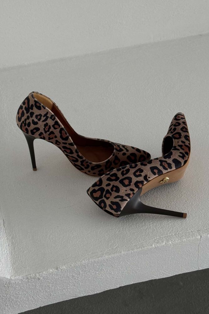 Nadja İnce Topuk 10 Cm Leopar Stiletto resmi