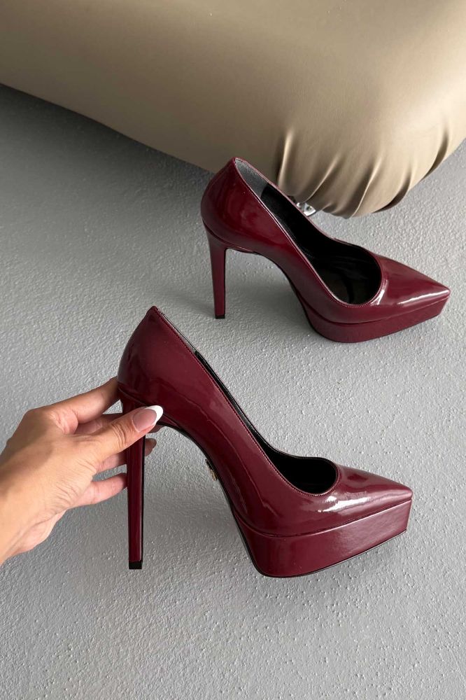 Coax İnce Topuk 13 Cm Cherry Platform resmi
