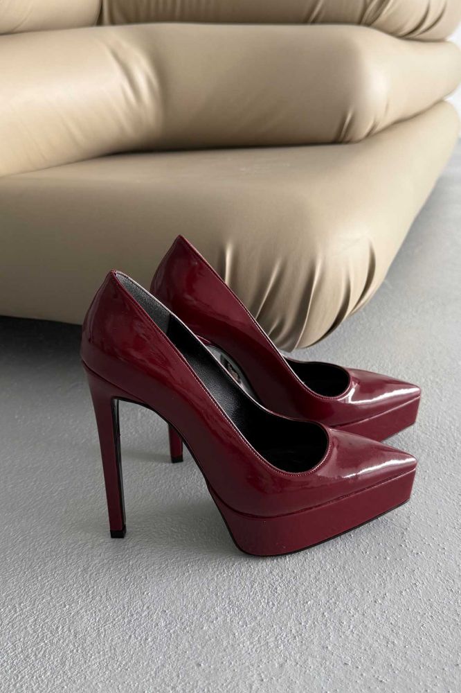 Coax İnce Topuk 13 Cm Cherry Platform resmi