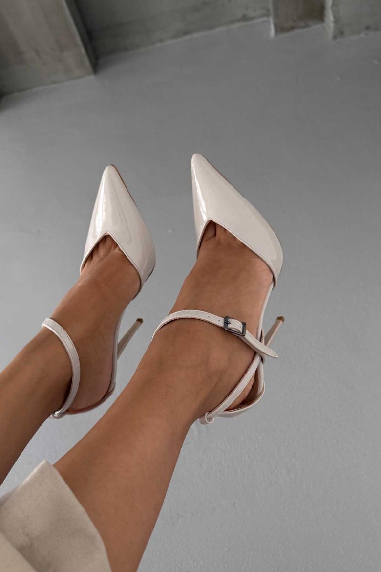 Jayden İnce Topuk 10 Cm Ten Rugan Stiletto resmi