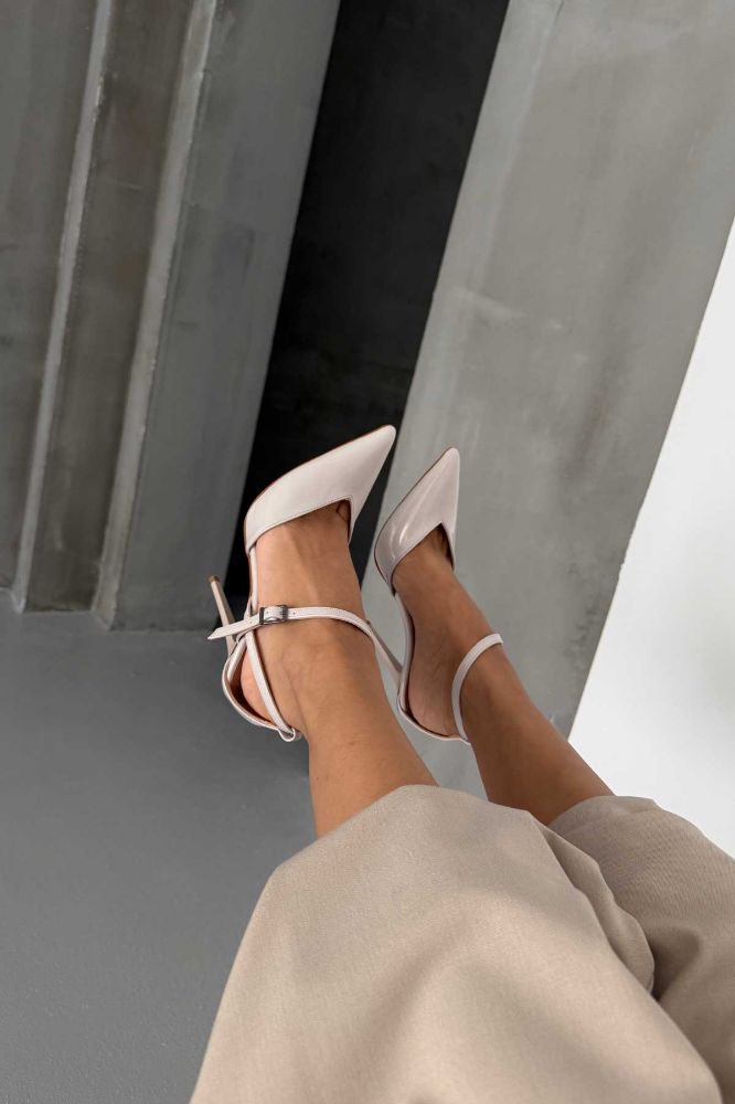 Jayden İnce Topuk 10 Cm Ten Rugan Stiletto resmi