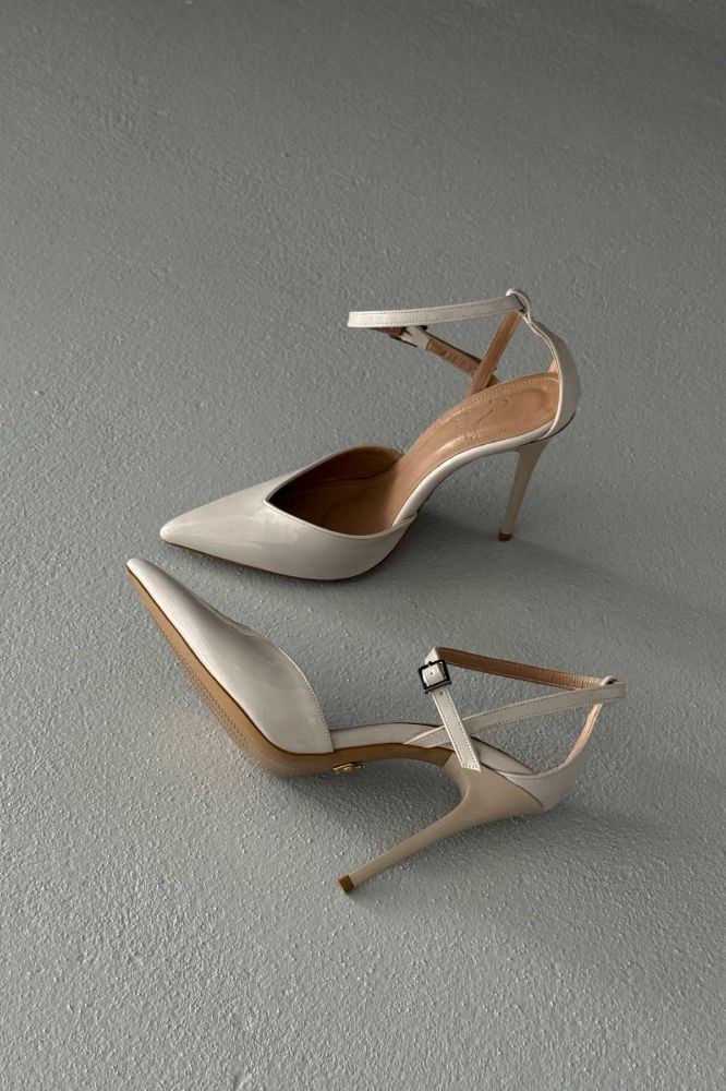Jayden İnce Topuk 10 Cm Ten Rugan Stiletto resmi