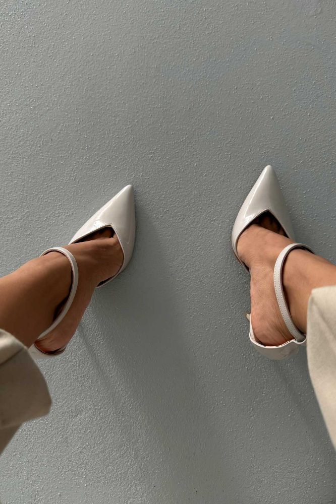 Jayden İnce Topuk 10 Cm Ten Rugan Stiletto resmi