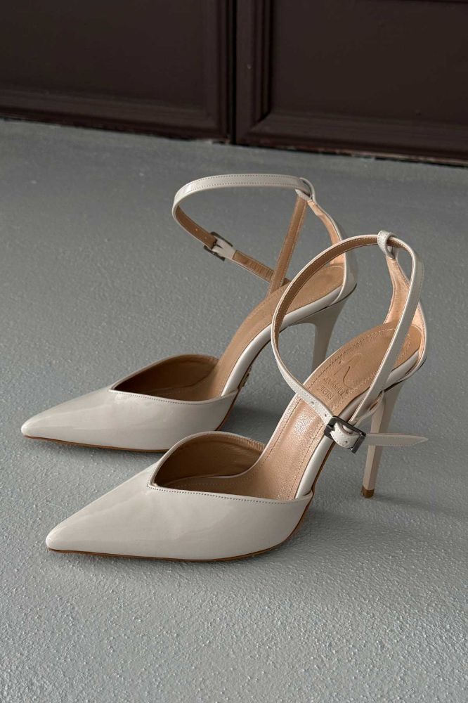Jayden İnce Topuk 10 Cm Ten Rugan Stiletto resmi
