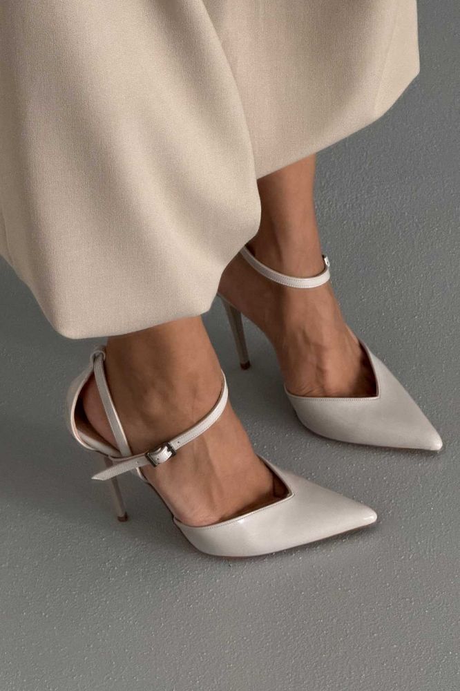 Jayden İnce Topuk 10 Cm Ten Rugan Stiletto resmi
