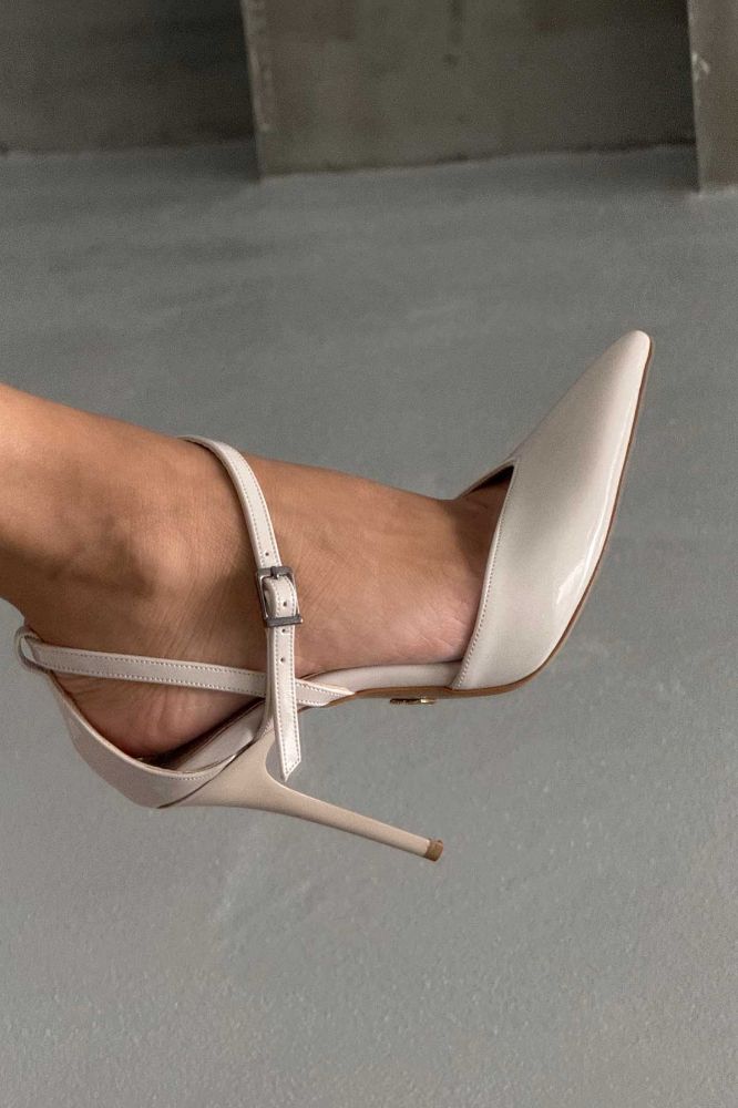 Jayden İnce Topuk 10 Cm Ten Rugan Stiletto resmi