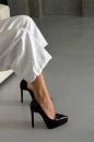 Rex İnce Topuk 13 Cm Siyah Mat Platform