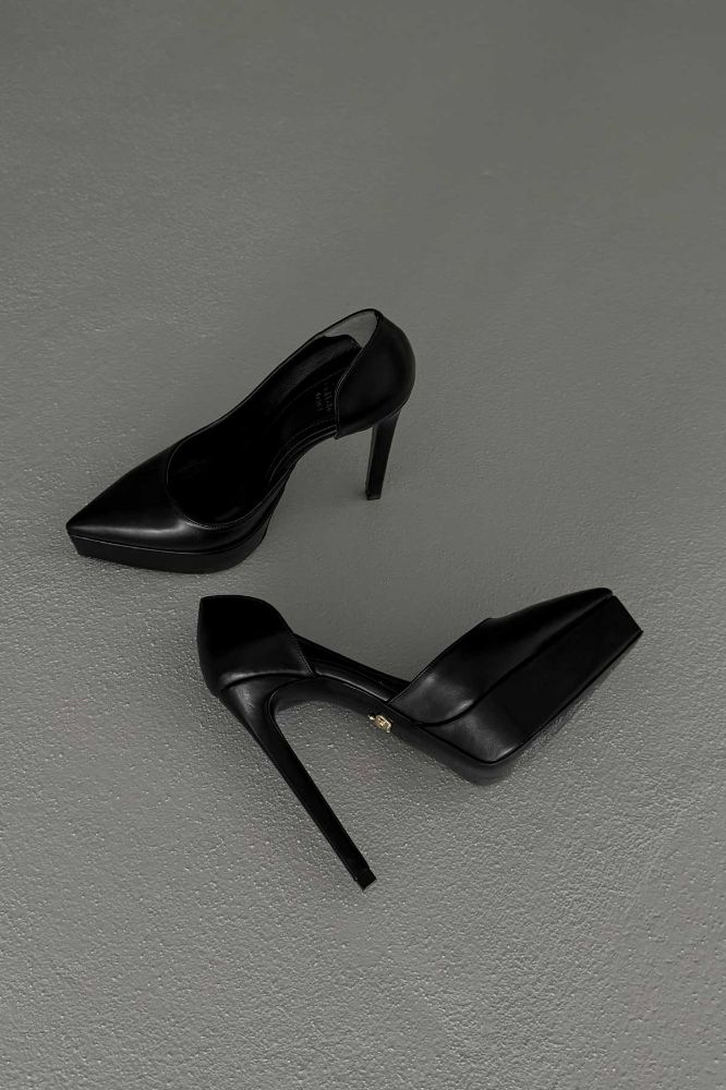 Rex İnce Topuk 13 Cm Siyah Mat Platform resmi