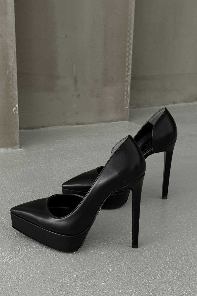 Rex İnce Topuk 13 Cm Siyah Mat Platform resmi