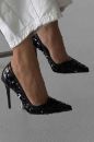 Nico İnce Topuk 10 Cm Siyah Payetli Stiletto
