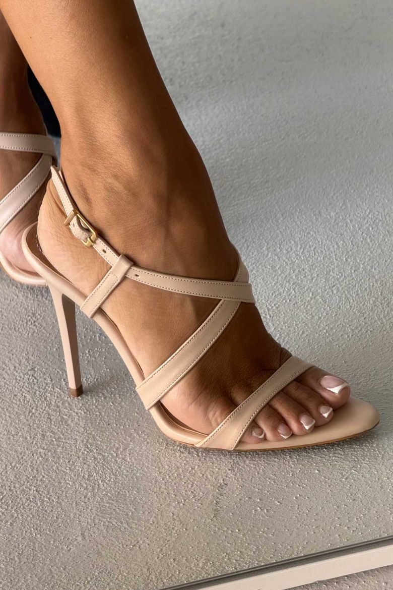 Jolie İnce Topuk 10 Cm Ten Mat Stiletto resmi