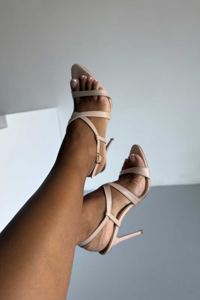 Jolie İnce Topuk 10 Cm Ten Mat Stiletto resmi