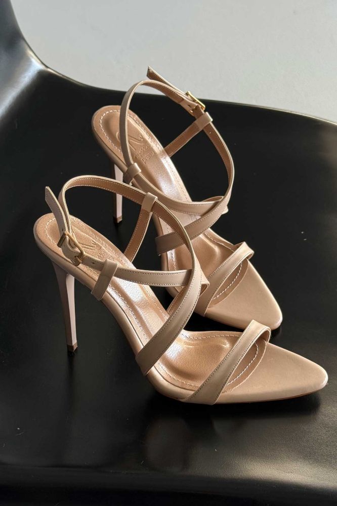 Jolie İnce Topuk 10 Cm Ten Mat Stiletto resmi