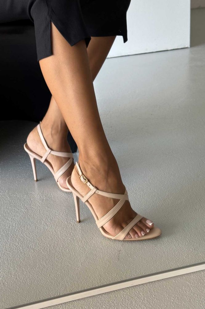 Jolie İnce Topuk 10 Cm Ten Mat Stiletto resmi