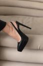 Flex İnce Topuk 13 Cm Siyah Mat Platform
