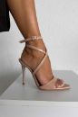 Sarah İnce Topuk 10 Cm Nude Rugan Stiletto